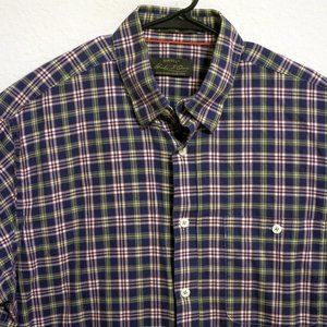 Orvis Signature Collection Mens Long Sleeve Button Shirt XL Blue White Striped